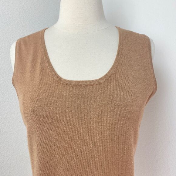 George Mocha Brown Knit Tank Top Sweater M 8-10 Preppy Hipster Academia Career - Picture 2 of 9